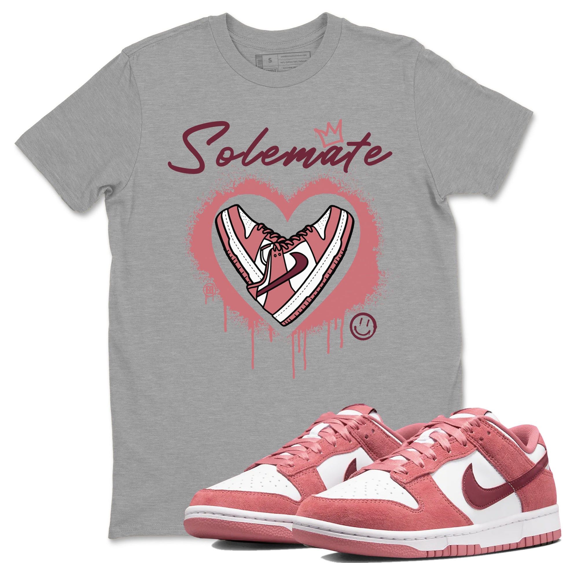 Solemate sneaker match tees to Dunk Valentine's Day street fashion brand for shirts to match Jordans SNRT Sneaker Tees Dunk Valentine's Day unisex t-shirt Heather Grey 1 unisex shirt