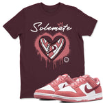 Solemate sneaker match tees to Dunk Valentine's Day street fashion brand for shirts to match Jordans SNRT Sneaker Tees Dunk Valentine's Day unisex t-shirt Maroon 1 unisex shirt