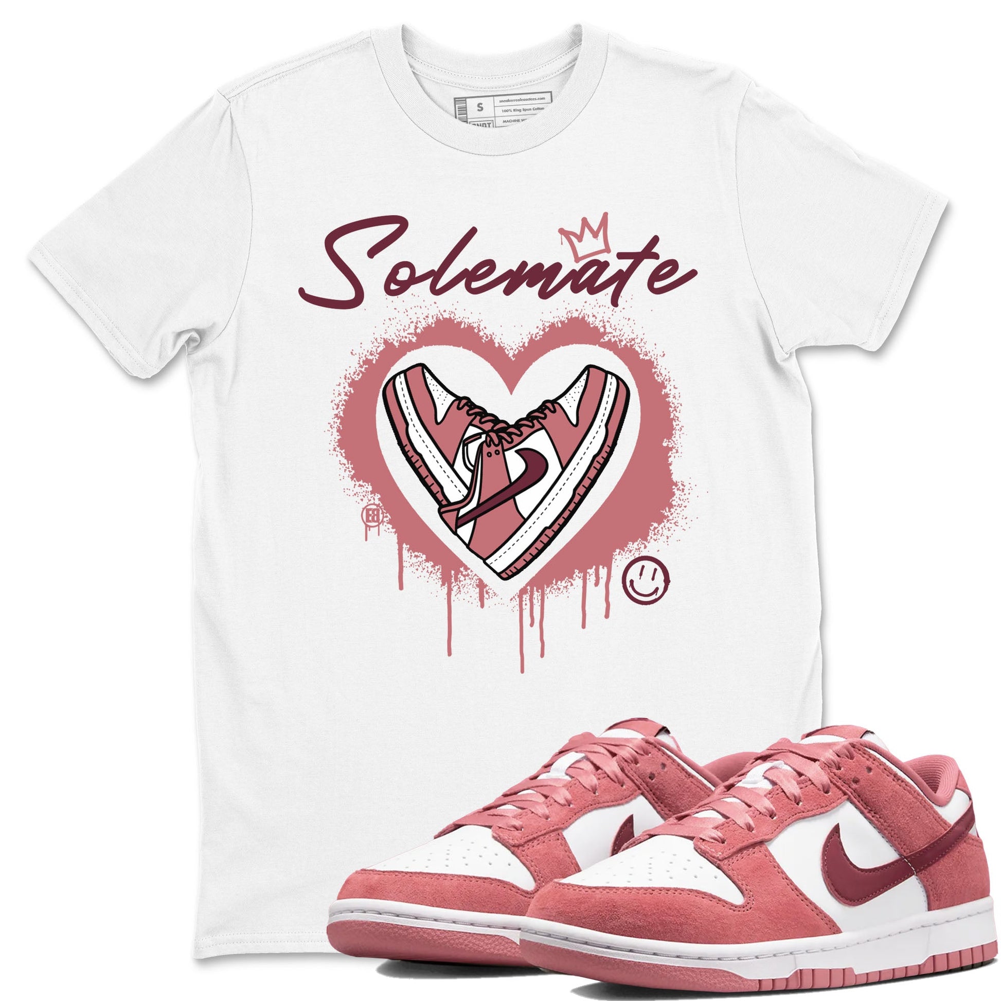 Solemate sneaker match tees to Dunk Valentine's Day street fashion brand for shirts to match Jordans SNRT Sneaker Tees Dunk Valentine's Day unisex t-shirt White 1 unisex shirt