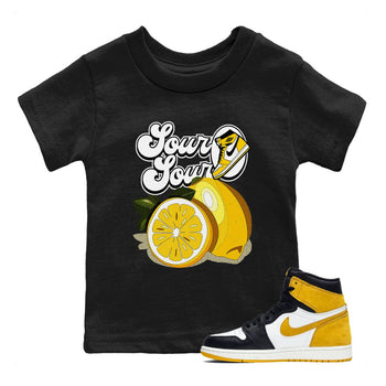 1s Yellow Ochre shirt to match jordans Sour And Sour sneaker tees streetwear brand Air Jordan 1 High OG Yellow Ochre SNRT sneaker release tees baby toddler Black 1 cotton Shirt