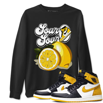 1s Yellow Ochre shirt to match jordans Sour And Sour sneaker tees streetwear brand Air Jordan 1 High OG Yellow Ochre SNRT Sneaker Release Tees unisex cotton Black 1 crew neck shirt