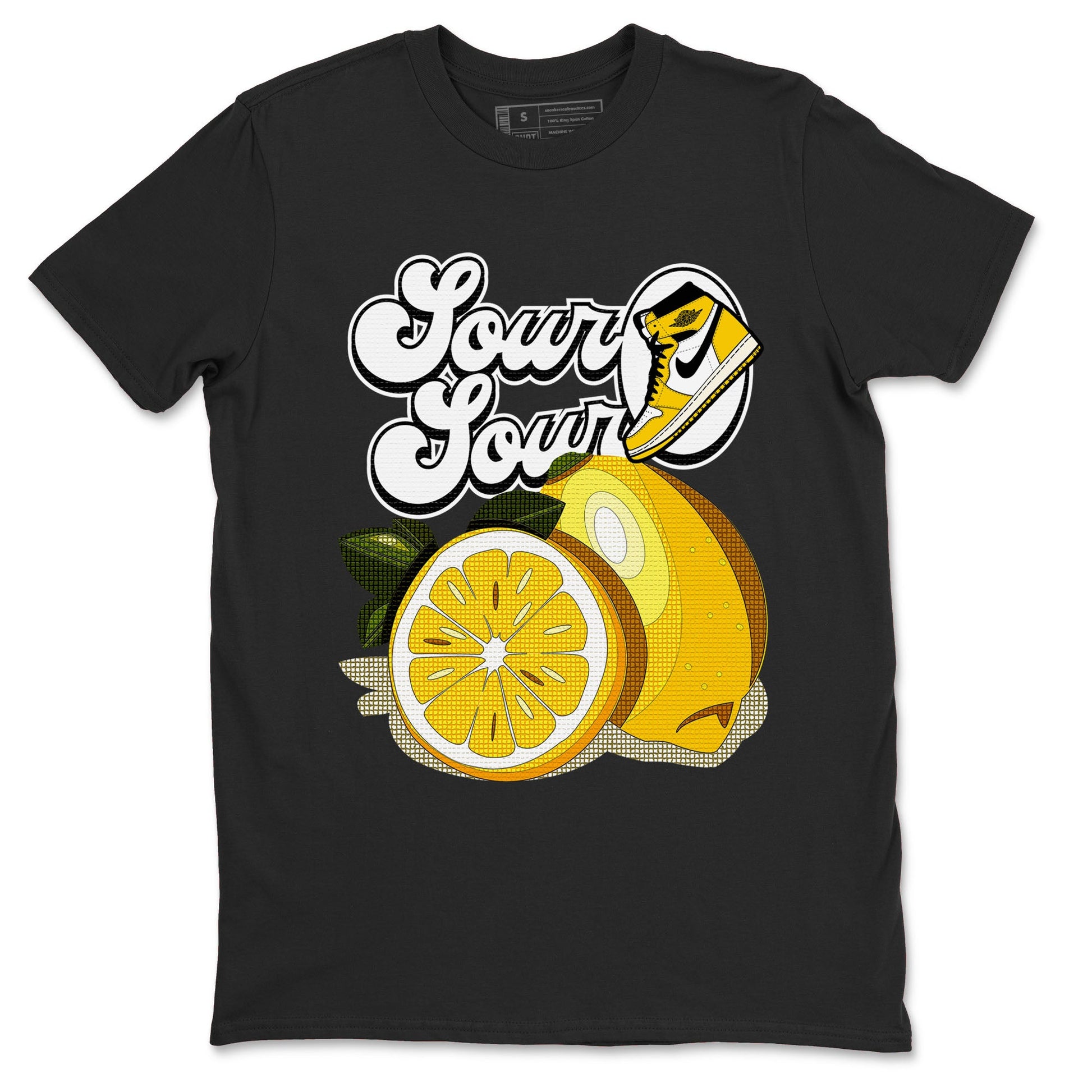 1s Yellow Ochre shirt to match jordans Sour And Sour sneaker tees streetwear brand Air Jordan 1 High OG Yellow Ochre SNRT Sneaker Release Tees unisex cotton Black 2 crew neck shirt