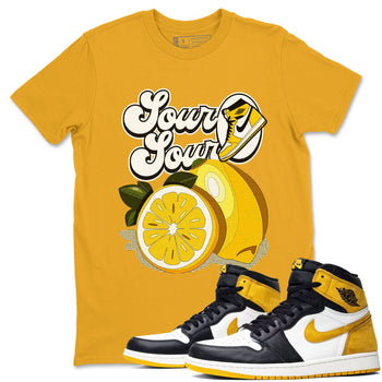1s Yellow Ochre shirt to match jordans Sour And Sour sneaker tees streetwear brand Air Jordan 1 High OG Yellow Ochre SNRT Sneaker Release Tees unisex cotton Gold 1 crew neck shirt
