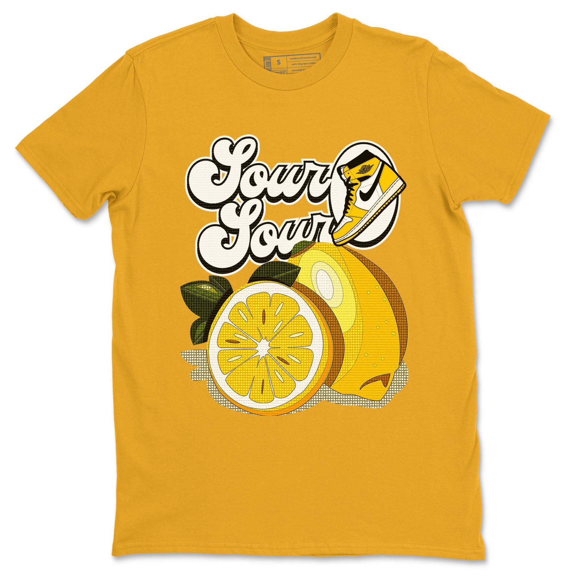 1s Yellow Ochre shirt to match jordans Sour And Sour sneaker tees streetwear brand Air Jordan 1 High OG Yellow Ochre SNRT Sneaker Release Tees unisex cotton Gold 2 crew neck shirt