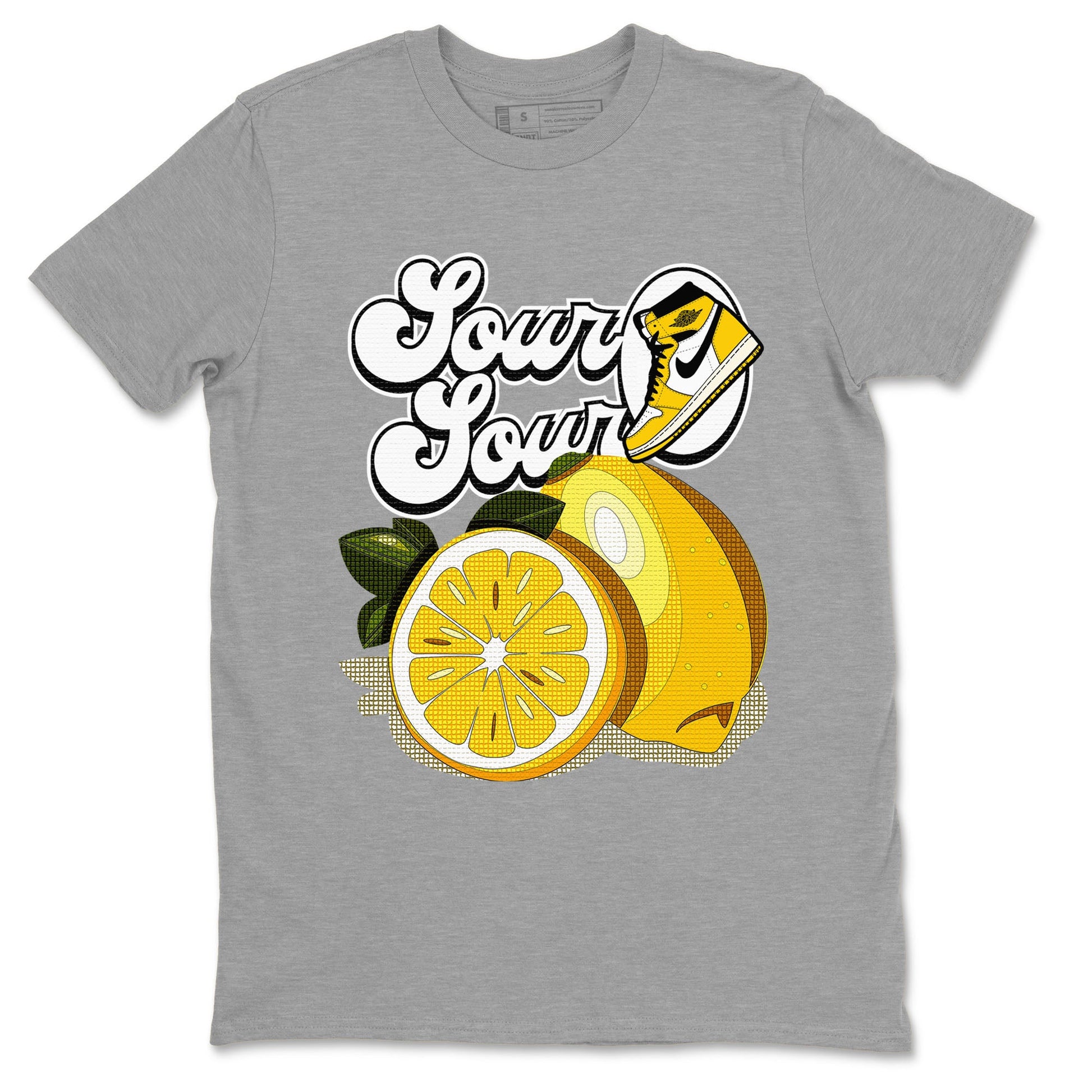 1s Yellow Ochre shirt to match jordans Sour And Sour sneaker tees streetwear brand Air Jordan 1 High OG Yellow Ochre SNRT Sneaker Release Tees unisex cotton Heather Grey 2 crew neck shirt