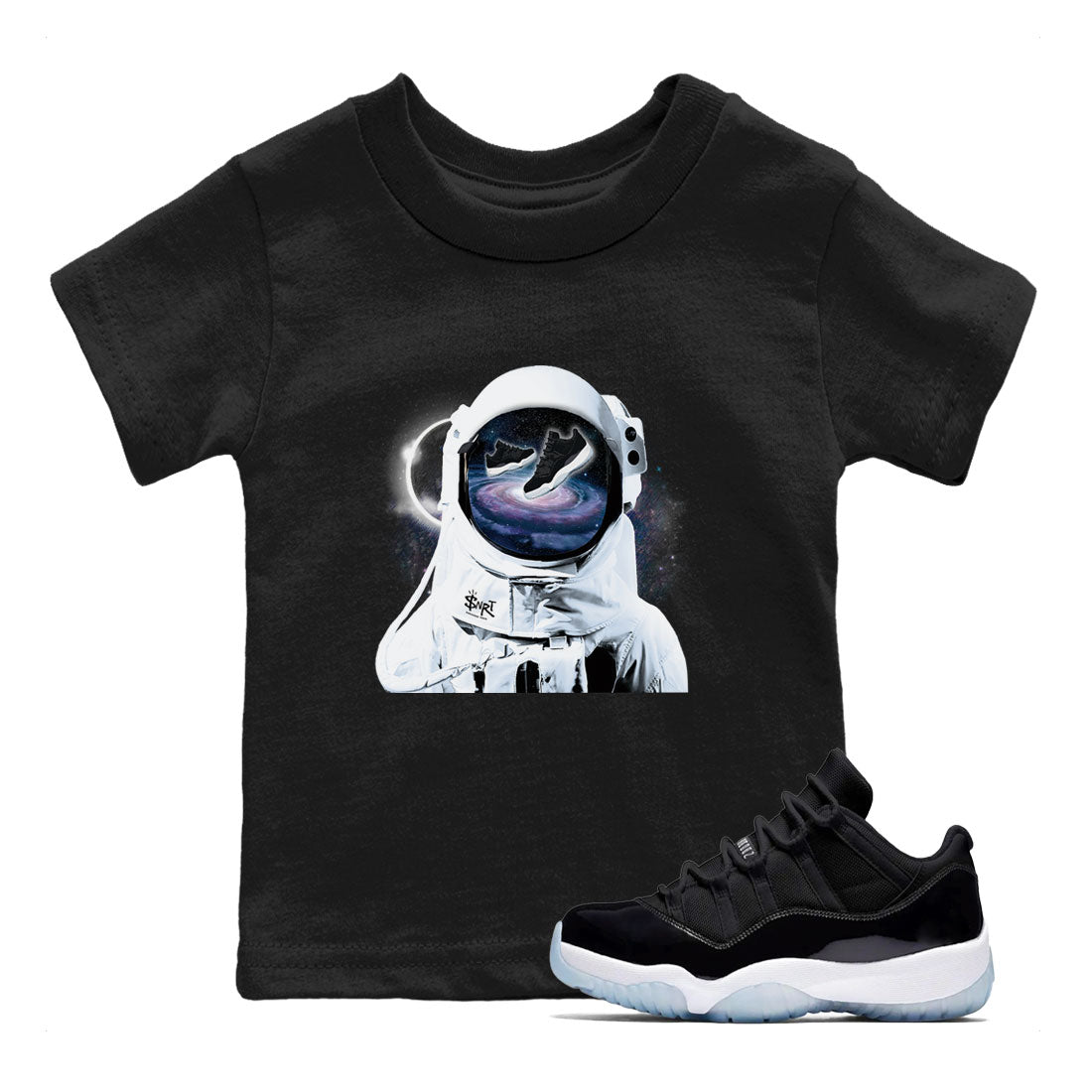 Air Jordan 11 Retro Space shirt to match jordans Space Discovery sneaker tees Air Jordan 11 Black/Varsity Royal SNRT Sneaker Tees Sneaker Matching Cotton Shirt baby toddler Black 1 cotton Shirt