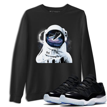 Air Jordan 11 Retro Space shirt to match jordans Space Discovery sneaker tees Air Jordan 11 Black/Varsity Royal SNRT Sneaker Tees Sneaker Matching Cotton Shirt unisex cotton Black 1 crew neck shirt