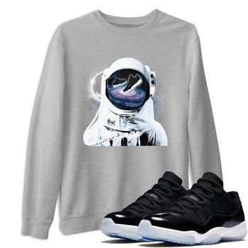 Air Jordan 11 Retro Space shirt to match jordans Space Discovery sneaker tees Air Jordan 11 Black/Varsity Royal SNRT Sneaker Tees Sneaker Matching Cotton Shirt unisex cotton Heather Grey 1 crew neck shirt