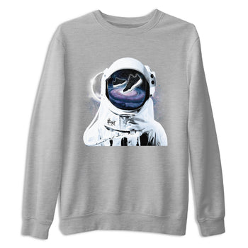 Air Jordan 11 Retro Space shirt to match jordans Space Discovery sneaker tees Air Jordan 11 Black/Varsity Royal SNRT Sneaker Tees Sneaker Matching Cotton Shirt unisex cotton Heather Grey 2 crew neck shirt