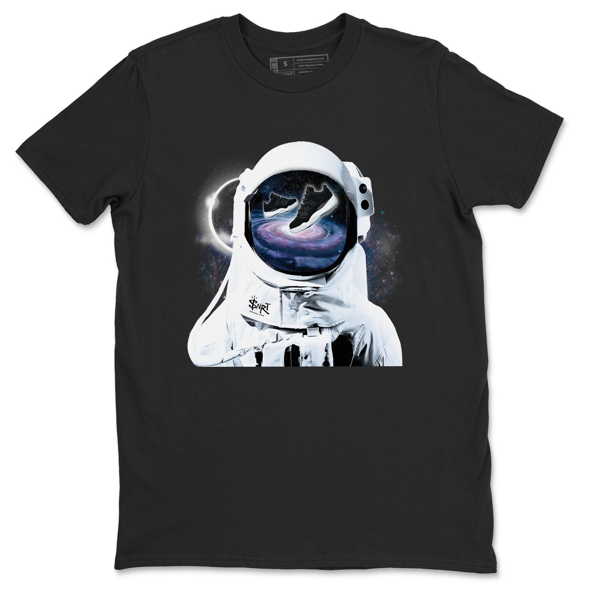 Air Jordan 11 Retro Space shirt to match jordans Space Discovery sneaker tees Air Jordan 11 Black/Varsity Royal SNRT Sneaker Tees Sneaker Matching Cotton Shirt unisex cotton Black 2 crew neck shirt