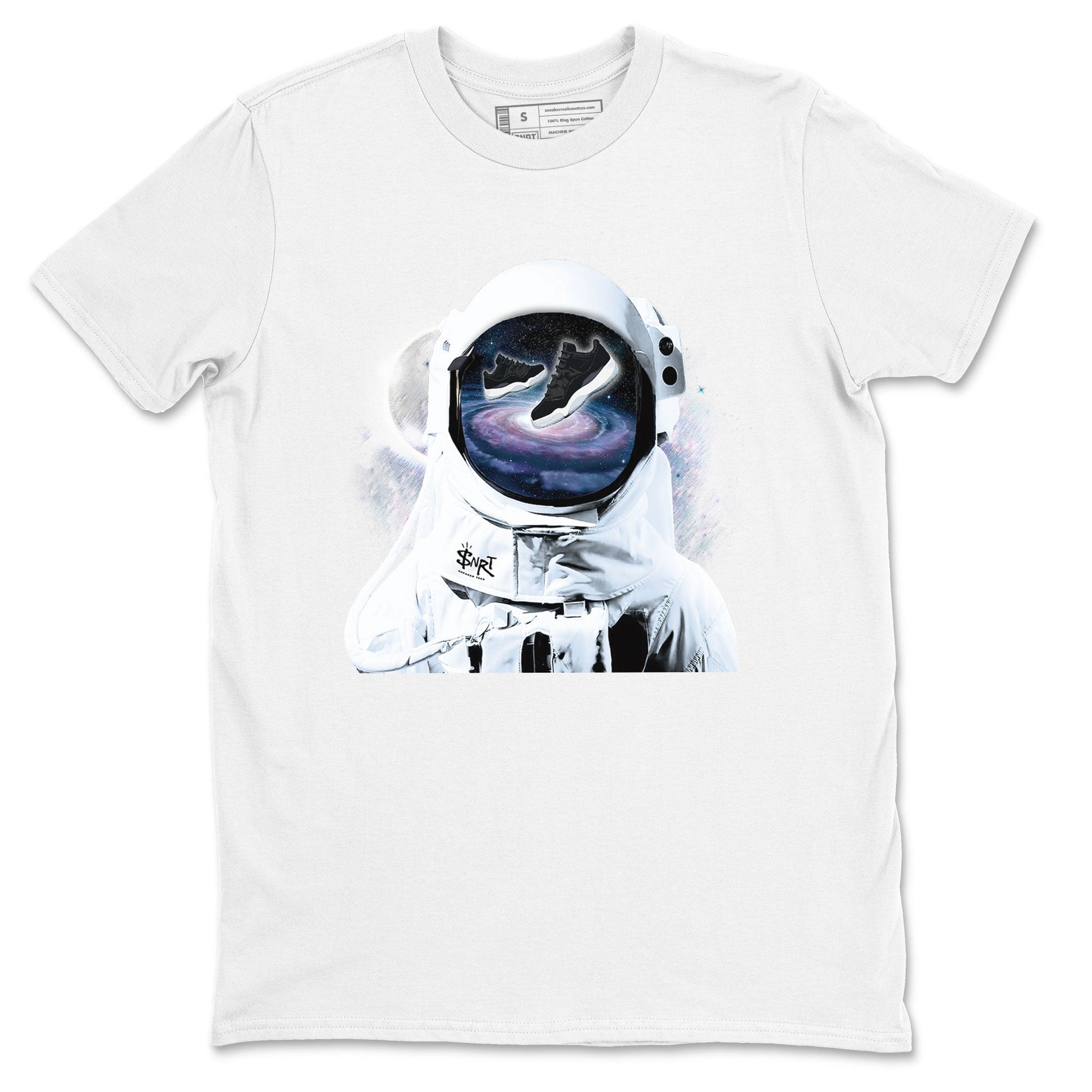 Air Jordan 11 Retro Space shirt to match jordans Space Discovery sneaker tees Air Jordan 11 Black/Varsity Royal SNRT Sneaker Tees Sneaker Matching Cotton Shirt unisex cotton White 2 crew neck shirt