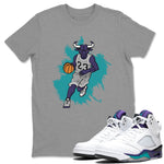 Jordan 5 Grape Sneaker Match Tees Bull Figure Sneaker Tees Jordan 5 Grape Sneaker Release Tees Unisex Shirts