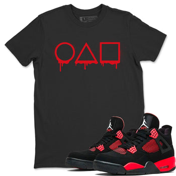 Jordan 4 Red Thunder unique Halloween sneaker tee Squid game Sneaker Tees Jordan 4 Red Thunder Sneaker Release Tees Unisex Shirts