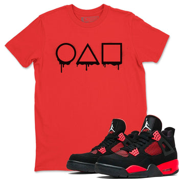 Jordan 4 Red Thunder unique Halloween sneaker tee Squid game Sneaker Tees Jordan 4 Red Thunder Sneaker Release Tees Unisex Shirts
