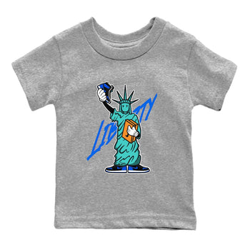 Air Jordan 1 Royal Reimagined shirt to match jordans Statue Of Liberty sneaker tees AJ1 Royal Reimagined SNRT Sneaker Release Tees Baby Toddler Heather Grey 2 T-Shirt