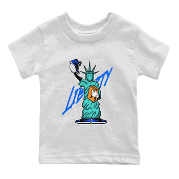 Air Jordan 1 Royal Reimagined shirt to match jordans Statue Of Liberty sneaker tees AJ1 Royal Reimagined SNRT Sneaker Release Tees Baby Toddler White 2 T-Shirt