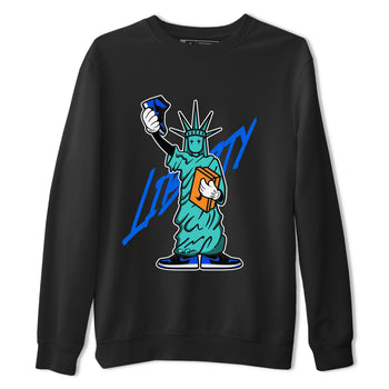 Air Jordan 1 Royal Reimagined shirt to match jordans Statue Of Liberty sneaker tees AJ1 Royal Reimagined SNRT Sneaker Release Tees Unisex Black 2 T-Shirt