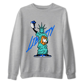 Air Jordan 1 Royal Reimagined shirt to match jordans Statue Of Liberty sneaker tees AJ1 Royal Reimagined SNRT Sneaker Release Tees Unisex Heather Grey 2 T-Shirt