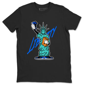 Air Jordan 1 Royal Reimagined shirt to match jordans Statue Of Liberty sneaker tees AJ1 Royal Reimagined SNRT Sneaker Release Tees Unisex Black 2 T-Shirt