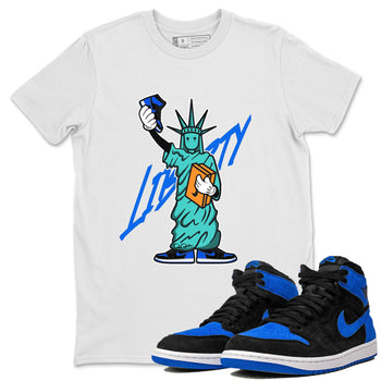 Air Jordan 1 Royal Reimagined shirt to match jordans Statue Of Liberty sneaker tees AJ1 Royal Reimagined SNRT Sneaker Release Tees Unisex White 1 T-Shirt