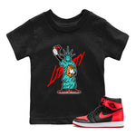 Air Jordan 1 Satin Bred shirt to match jordans Statue Of Liberty sneaker tees AJ1 Satin Bred SNRT Sneaker Release Tees Baby Toddler Black 1 T-Shirt