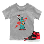 Air Jordan 1 Satin Bred shirt to match jordans Statue Of Liberty sneaker tees AJ1 Satin Bred SNRT Sneaker Release Tees Baby Toddler Heather Grey 1 T-Shirt