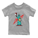 Air Jordan 1 Satin Bred shirt to match jordans Statue Of Liberty sneaker tees AJ1 Satin Bred SNRT Sneaker Release Tees Baby Toddler Heather Grey 2 T-Shirt