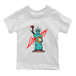 Air Jordan 1 Satin Bred shirt to match jordans Statue Of Liberty sneaker tees AJ1 Satin Bred SNRT Sneaker Release Tees Baby Toddler White 2 T-Shirt