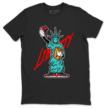 Air Jordan 1 Satin Bred shirt to match jordans Statue Of Liberty sneaker tees AJ1 Satin Bred SNRT Sneaker Release Tees Unisex Black 2 T-Shirt