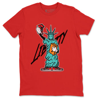 Air Jordan 1 Satin Bred shirt to match jordans Statue Of Liberty sneaker tees AJ1 Satin Bred SNRT Sneaker Release Tees Unisex Red 2 T-Shirt