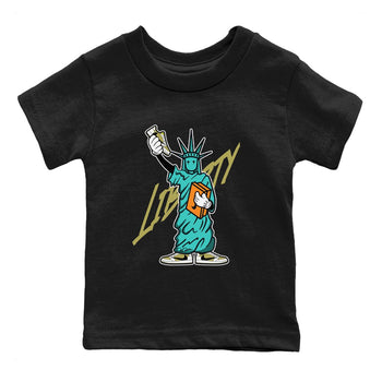 Air Jordan 1 Travis Scott Golf Olive shirt to match jordans Statue Of Liberty sneaker tees AJ1 Travis Scott Golf Olive SNRT Sneaker Release Tees Baby Toddler Black 2 T-Shirt