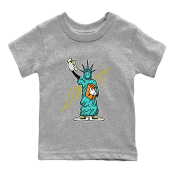 Air Jordan 1 Travis Scott Golf Olive shirt to match jordans Statue Of Liberty sneaker tees AJ1 Travis Scott Golf Olive SNRT Sneaker Release Tees Baby Toddler Heather Grey 2 T-Shirt