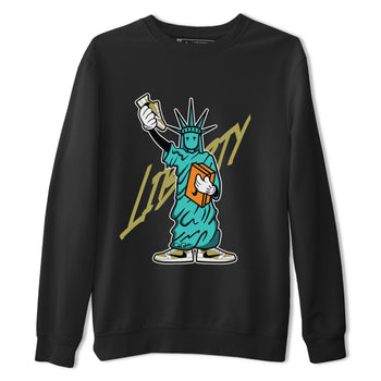 Air Jordan 1 Travis Scott Golf Olive shirt to match jordans Statue Of Liberty sneaker tees AJ1 Travis Scott Golf Olive SNRT Sneaker Release Tees Unisex Black 2 T-Shirt