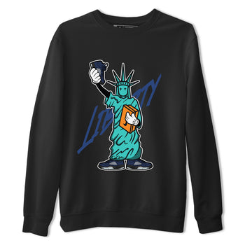 Air Jordan 5 Georgetown shirt to match jordans Statue Of Liberty sneaker tees AJ5 Georgetown SNRT Sneaker Release Tees Unisex Black 2 T-Shirt