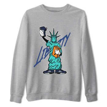 Air Jordan 5 Georgetown shirt to match jordans Statue Of Liberty sneaker tees AJ5 Georgetown SNRT Sneaker Release Tees Unisex Heather Grey 2 T-Shirt