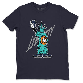 Air Jordan 5 Georgetown shirt to match jordans Statue Of Liberty sneaker tees AJ5 Georgetown SNRT Sneaker Release Tees Unisex Navy 2 T-Shirt