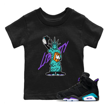 Air Jordan 6 Aqua shirt to match jordans Statue Of Liberty sneaker tees AJ6 Aqua SNRT Sneaker Release Tees Baby Toddler Black 1 T-Shirt