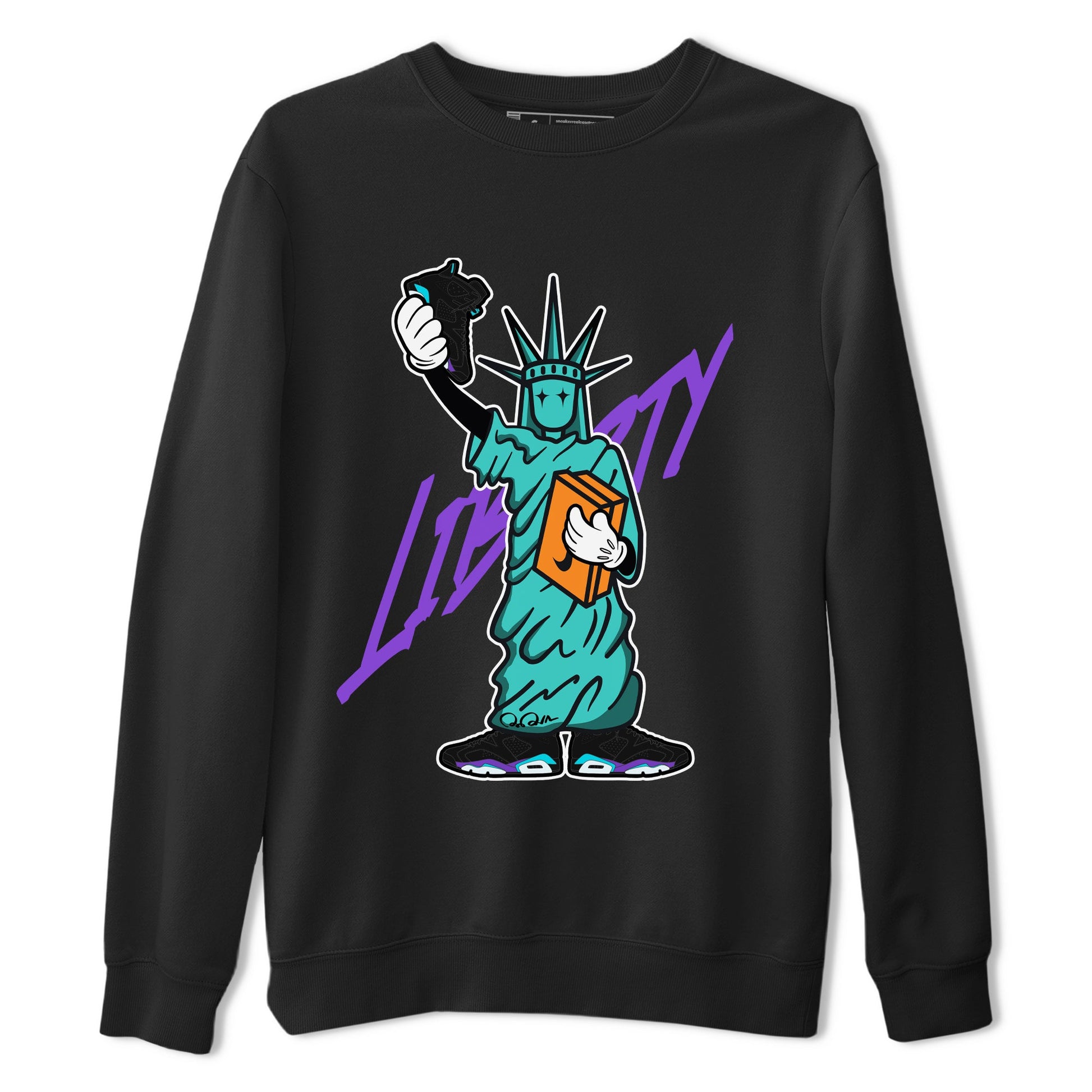 Air Jordan 6 Aqua shirt to match jordans Statue Of Liberty sneaker tees AJ6 Aqua SNRT Sneaker Release Tees Unisex Black 2 T-Shirt