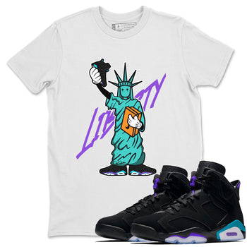 Air Jordan 6 Aqua shirt to match jordans Statue Of Liberty sneaker tees AJ6 Aqua SNRT Sneaker Release Tees Unisex White 1 T-Shirt