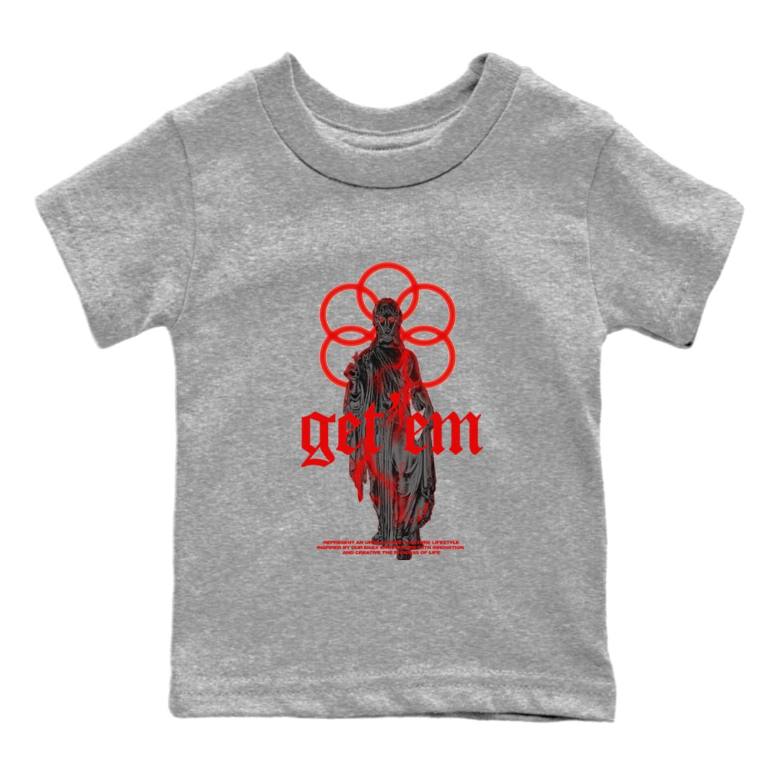 Air Jordan 6 Toro Bravo Sneaker Match Tees Statue Woman Sneaker Tees 3D Graphic Design Shirts AJ6 Toro Bravo Sneaker Release Tees Kids Shirts Heather Grey 2
