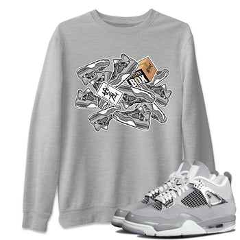 Air Jordan 4 Retro Frozen Moments shirt to match jordans Sticker Pack sneaker tees AJ4 Frozen Moments SNRT Sneaker Release Tees Unisex Heather Grey 1 T-Shirt