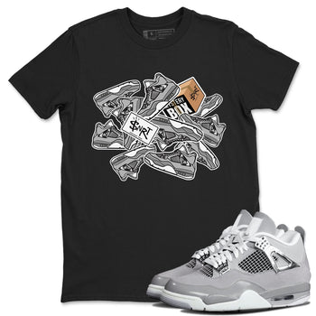 Air Jordan 4 Retro Frozen Moments shirt to match jordans Sticker Pack sneaker tees AJ4 Frozen Moments SNRT Sneaker Release Tees Unisex Black 1 T-Shirt