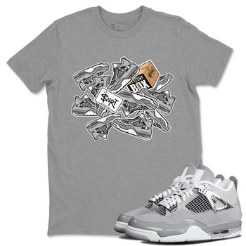 Air Jordan 4 Retro Frozen Moments shirt to match jordans Sticker Pack sneaker tees AJ4 Frozen Moments SNRT Sneaker Release Tees Unisex Heather Grey 1 T-Shirt