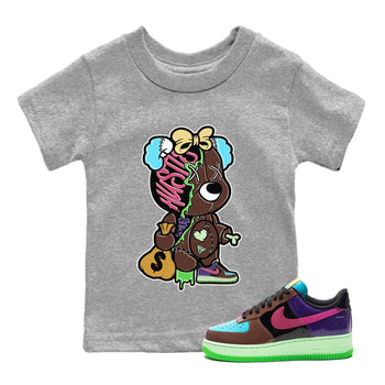 Air Force 1 Undefeated Fauna Brown unique Halloween sneaker tee Stitched Hustle Bear Sneaker Tees Air Force 1 Undefeated Fauna Brown Sneaker Release Tees Kids Shirts