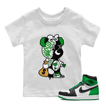 Air Jordan 1 Celtics unique Halloween sneaker tee Stitched Hustle Bear Sneaker Tees Air Jordan 1 High OG Celtics Sneaker Release Tees Kids Shirts White 1