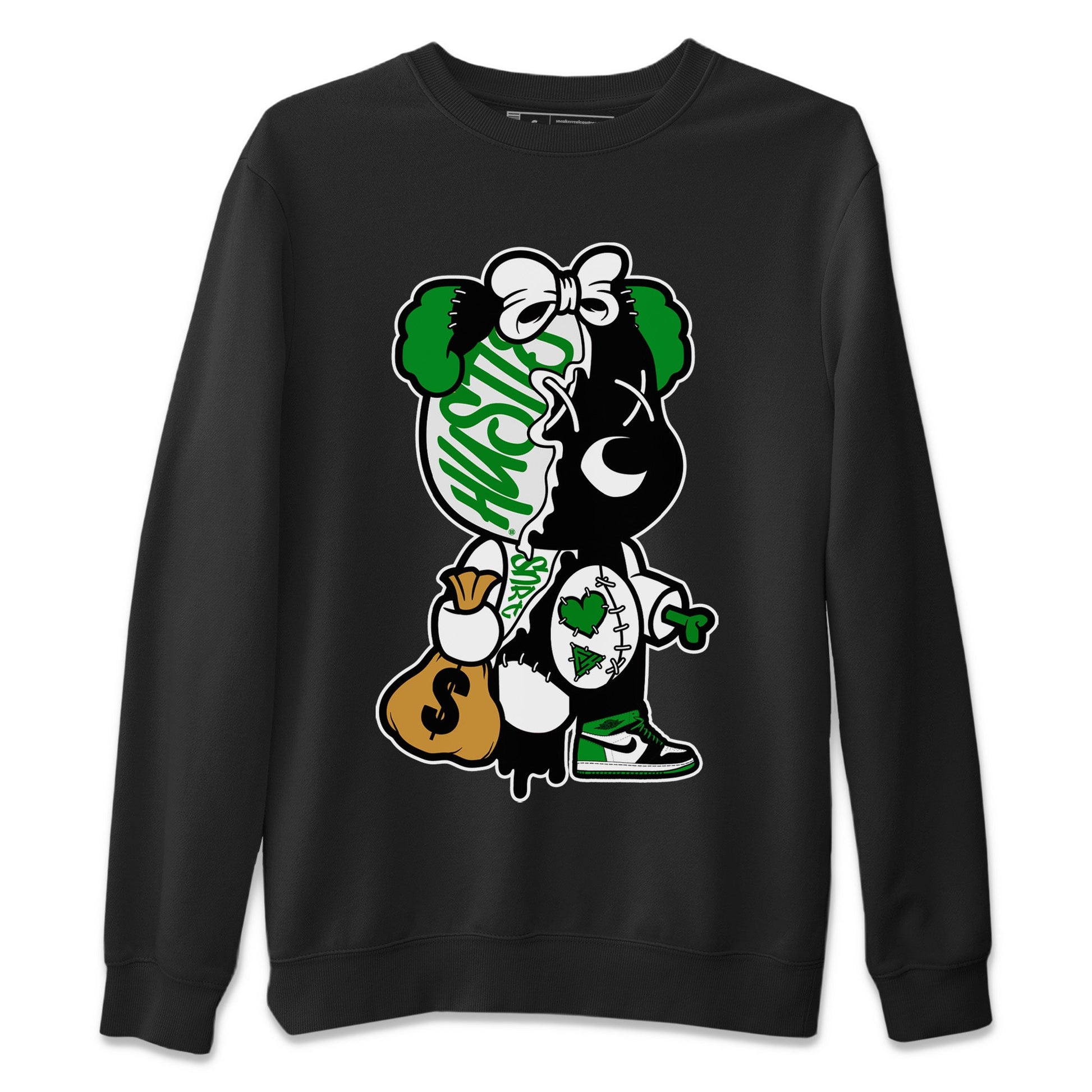 Air Jordan 1 Celtics unique Halloween sneaker tee Stitched Hustle Bear Sneaker Tees Air Jordan 1 High OG Celtics Sneaker Release Tees Unisex Shirts Black 2