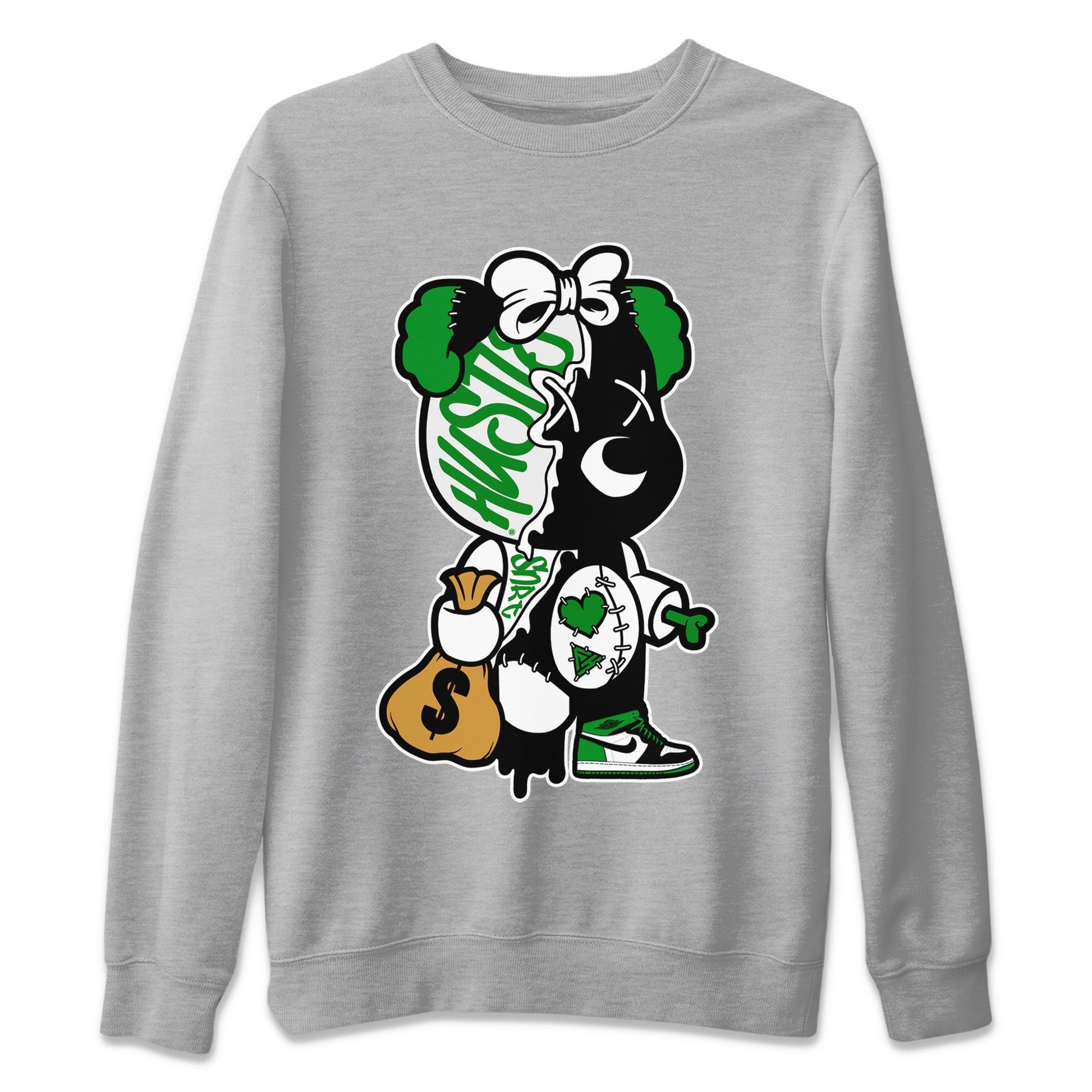 Air Jordan 1 Celtics unique Halloween sneaker tee Stitched Hustle Bear Sneaker Tees Air Jordan 1 High OG Celtics Sneaker Release Tees Unisex Shirts Heather Grey 2