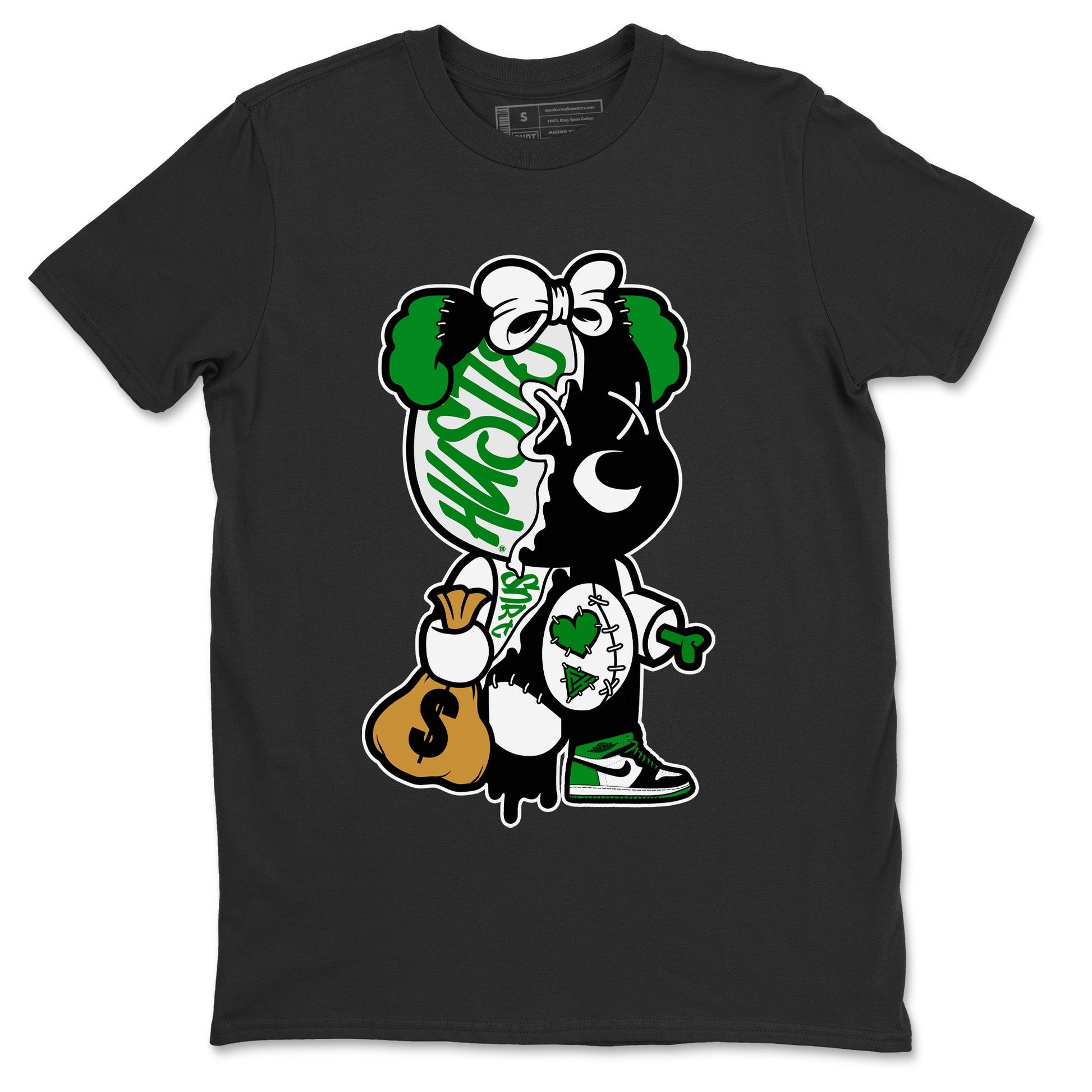 Air Jordan 1 Celtics unique Halloween sneaker tee Stitched Hustle Bear Sneaker Tees Air Jordan 1 High OG Celtics Sneaker Release Tees Unisex Shirts Black 2