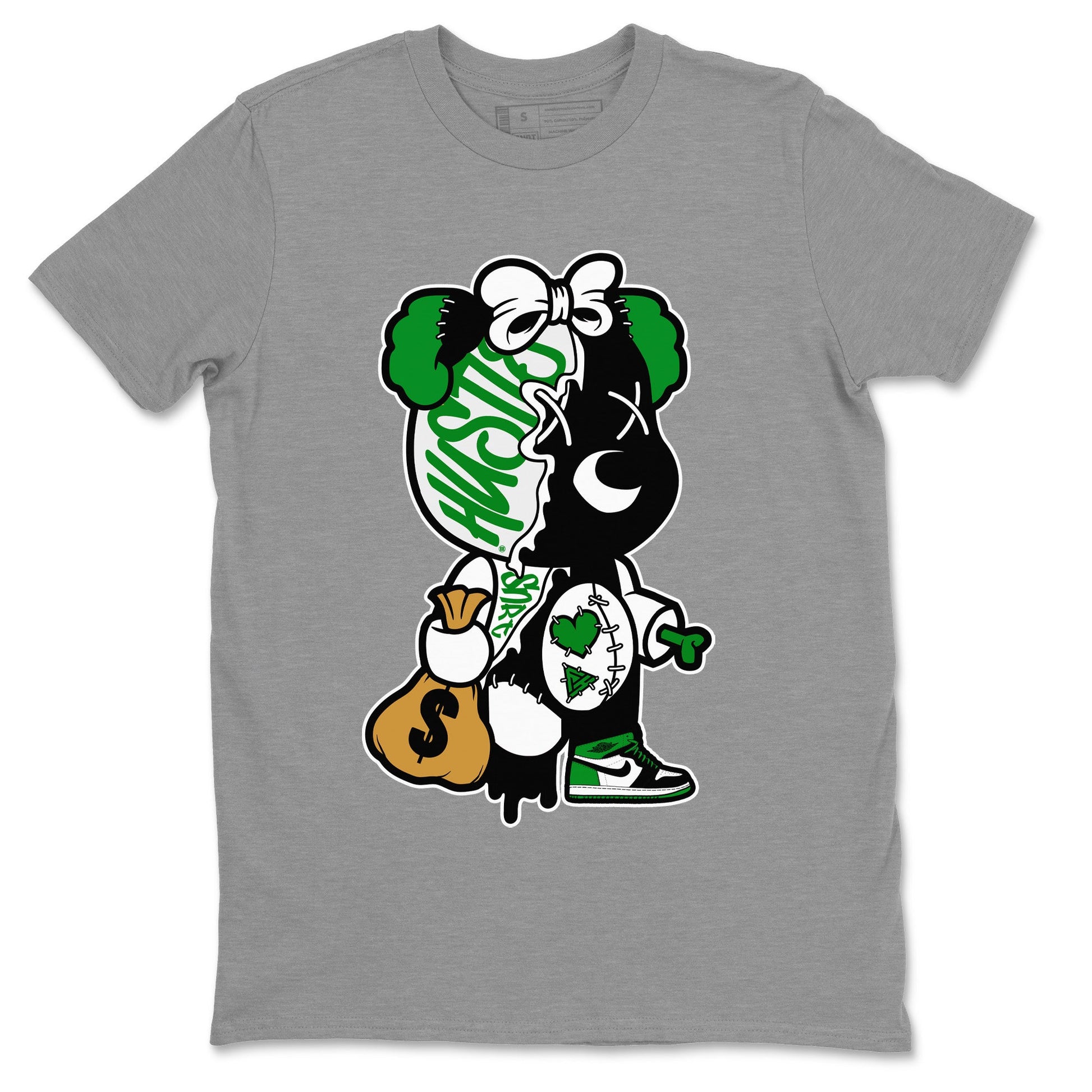 Air Jordan 1 Celtics unique Halloween sneaker tee Stitched Hustle Bear Sneaker Tees Air Jordan 1 High OG Celtics Sneaker Release Tees Unisex Shirts Heather Grey 2