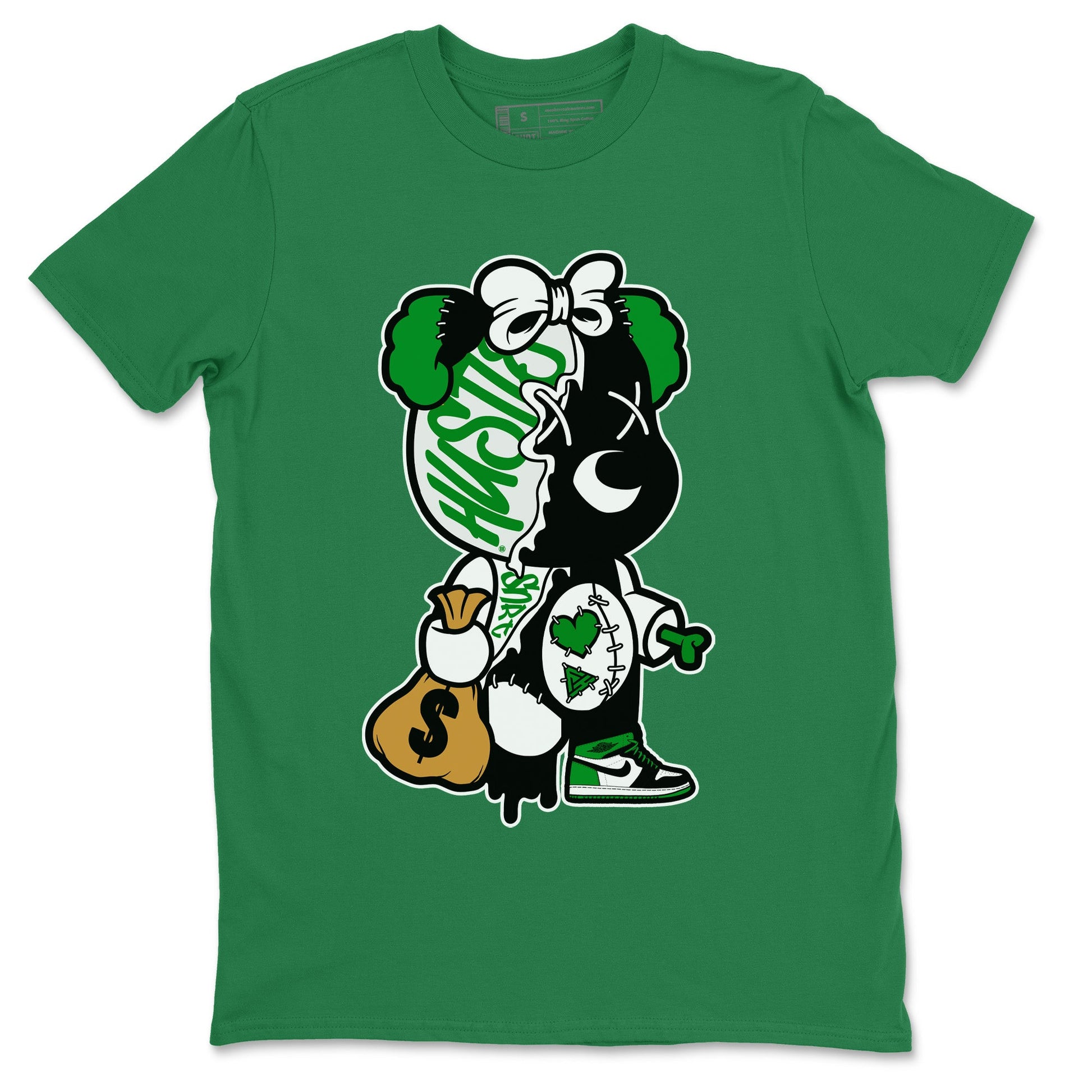 Air Jordan 1 Celtics unique Halloween sneaker tee Stitched Hustle Bear Sneaker Tees Air Jordan 1 High OG Celtics Sneaker Release Tees Unisex Shirts Kelly Green 2